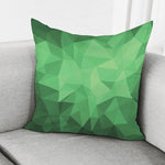 Green Polygonal Geometric Print Pillow Cover