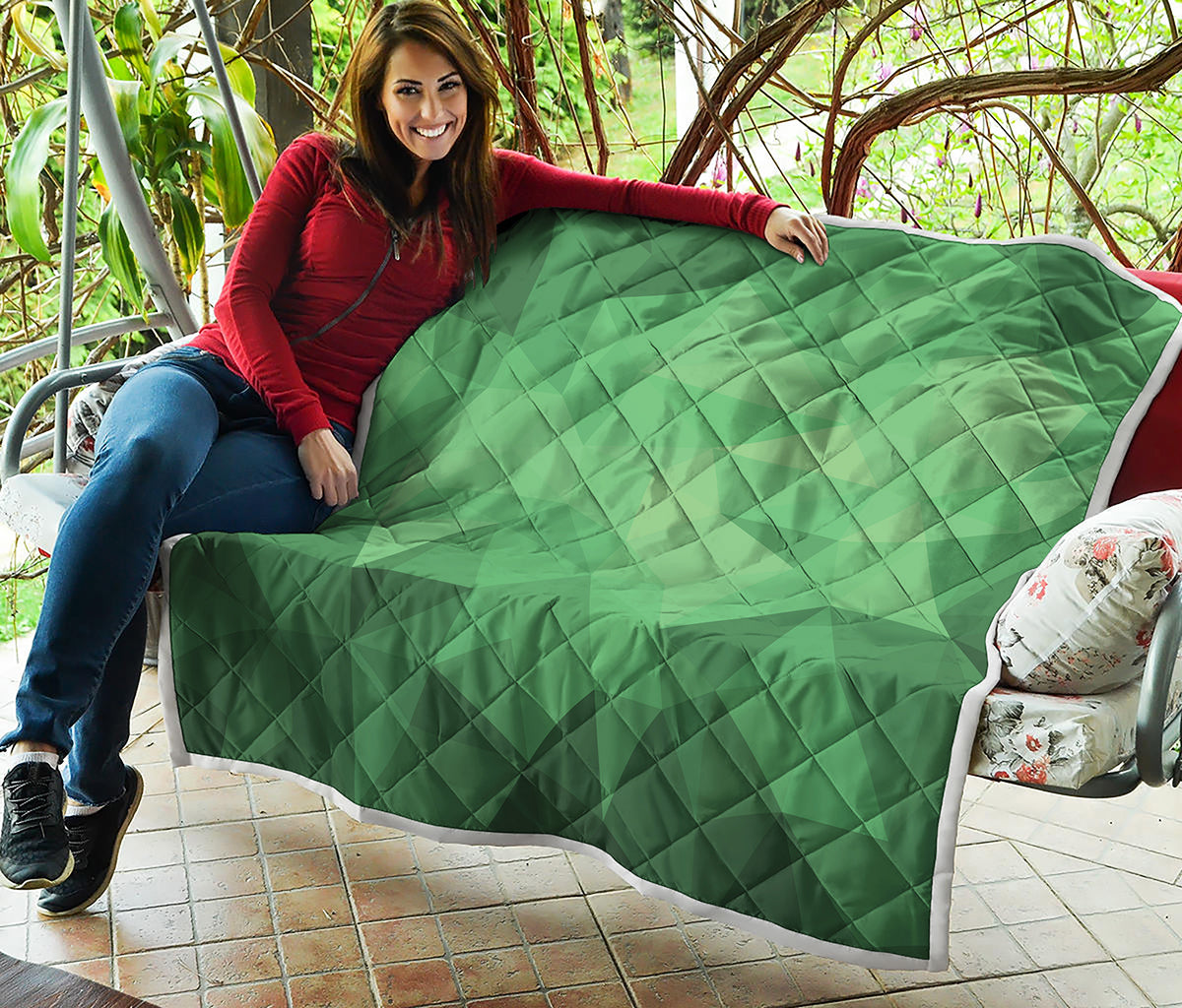 Green Polygonal Geometric Print Quilt
