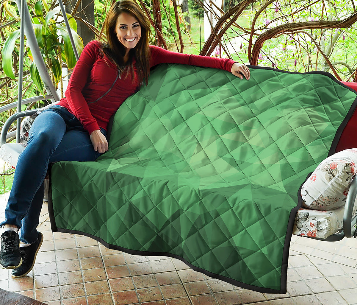 Green Polygonal Geometric Print Quilt