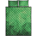 Green Polygonal Geometric Print Quilt Bed Set