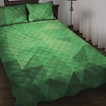 Green Polygonal Geometric Print Quilt Bed Set