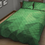 Green Polygonal Geometric Print Quilt Bed Set