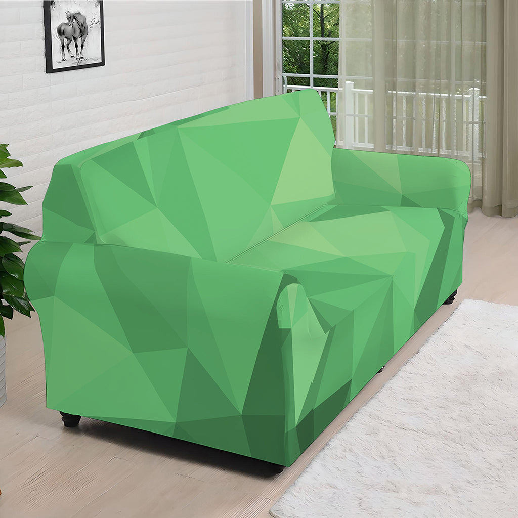 Green Polygonal Geometric Print Sofa Cover