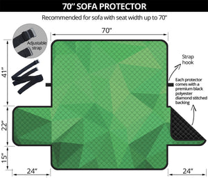 Green Polygonal Geometric Print Sofa Protector