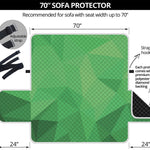 Green Polygonal Geometric Print Sofa Protector