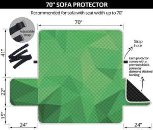 Green Polygonal Geometric Print Sofa Protector