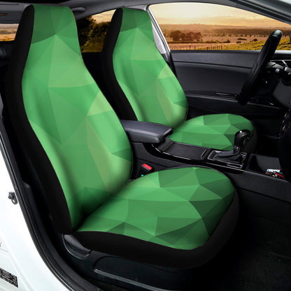 Green Polygonal Geometric Print Universal Fit Car Seat Covers