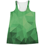 Green Polygonal Geometric Print Women's Racerback Tank Top