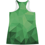 Green Polygonal Geometric Print Women's Racerback Tank Top