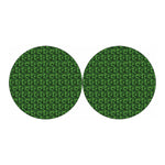 Green Pot Leaf Pattern Print Car Coasters