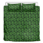 Green Pot Leaf Pattern Print Duvet Cover Bedding Set