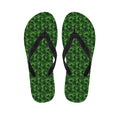 Green Pot Leaf Pattern Print Flip Flops