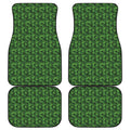 Green Pot Leaf Pattern Print Front and Back Car Floor Mats