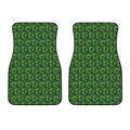Green Pot Leaf Pattern Print Front Car Floor Mats