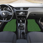 Green Pot Leaf Pattern Print Front Car Floor Mats