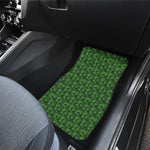Green Pot Leaf Pattern Print Front Car Floor Mats