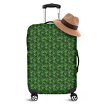 Green Pot Leaf Pattern Print Luggage Cover