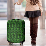 Green Pot Leaf Pattern Print Luggage Cover
