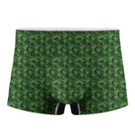 Green Pot Leaf Pattern Print Men's Boxer Briefs