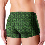 Green Pot Leaf Pattern Print Men's Boxer Briefs