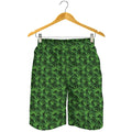 Green Pot Leaf Pattern Print Men's Shorts