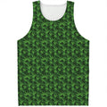 Green Pot Leaf Pattern Print Men's Tank Top