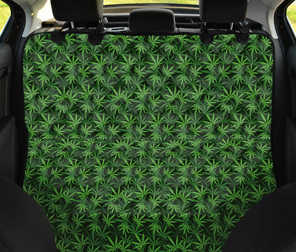 Green Pot Leaf Pattern Print Pet Car Back Seat Cover