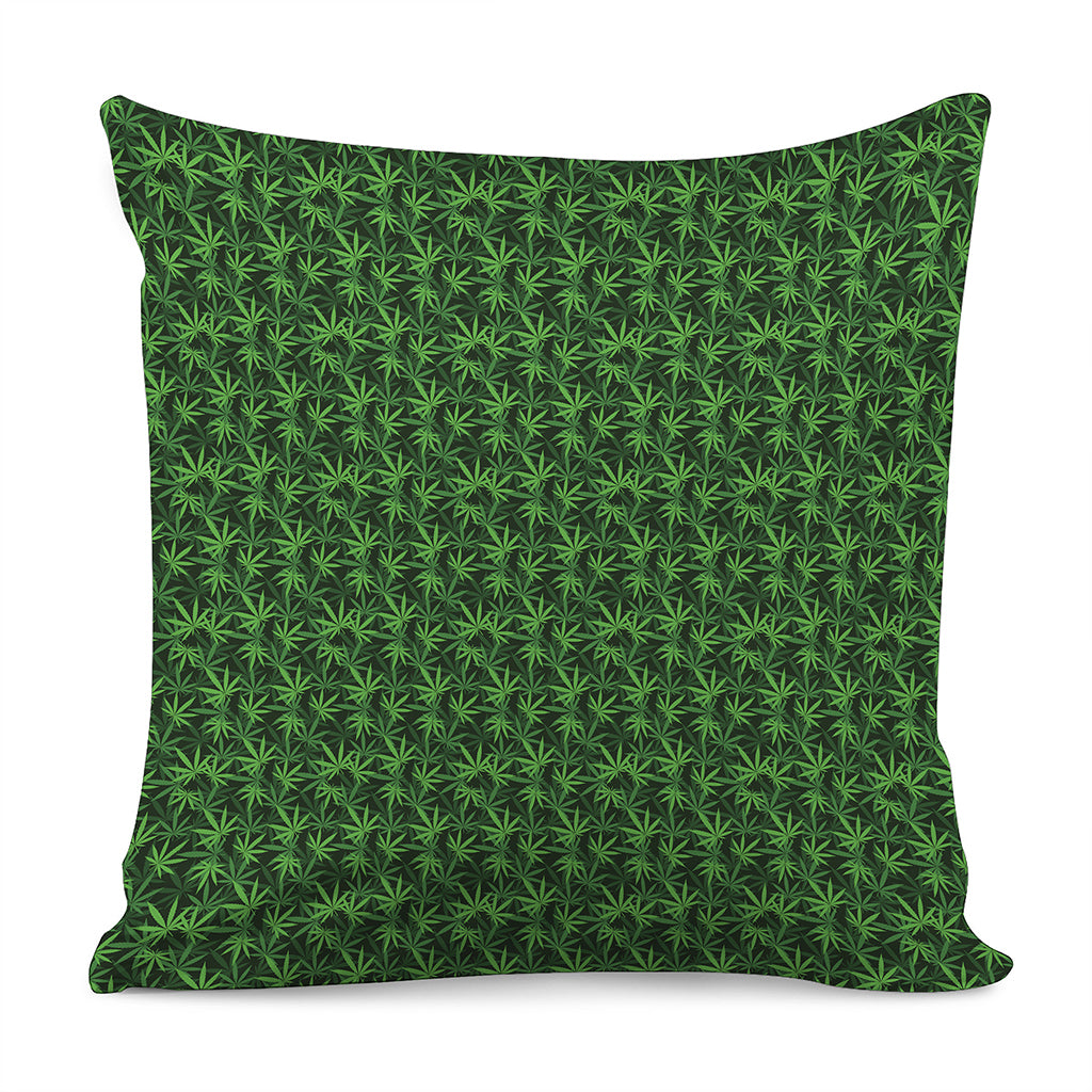 Green Pot Leaf Pattern Print Pillow Cover