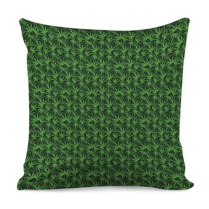 Green Pot Leaf Pattern Print Pillow Cover