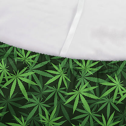 Green Pot Leaf Pattern Print Sofa Cover