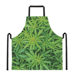 Green Pot Leaf Print Apron