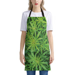 Green Pot Leaf Print Apron