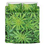 Green Pot Leaf Print Duvet Cover Bedding Set