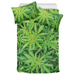 Green Pot Leaf Print Duvet Cover Bedding Set