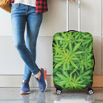 Green Pot Leaf Print Luggage Cover