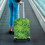 Green Pot Leaf Print Luggage Cover