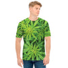 Green Pot Leaf Print Men's T-Shirt