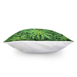 Green Pot Leaf Print Pillow Cover