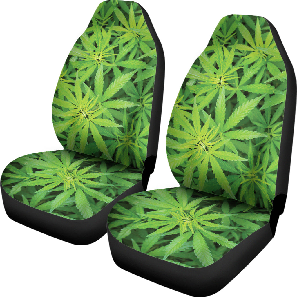 Green Pot Leaf Print Universal Fit Car Seat Covers