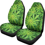 Green Pot Leaf Print Universal Fit Car Seat Covers
