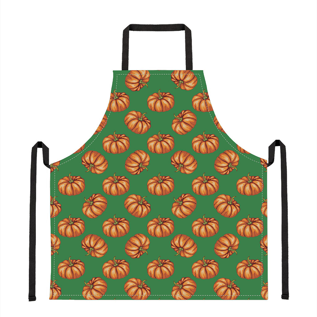 Green Pumpkin Pattern Print Apron
