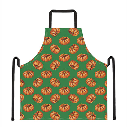 Green Pumpkin Pattern Print Apron