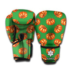 Green Pumpkin Pattern Print Boxing Gloves