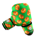 Green Pumpkin Pattern Print Boxing Gloves