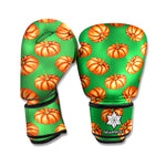 Green Pumpkin Pattern Print Boxing Gloves