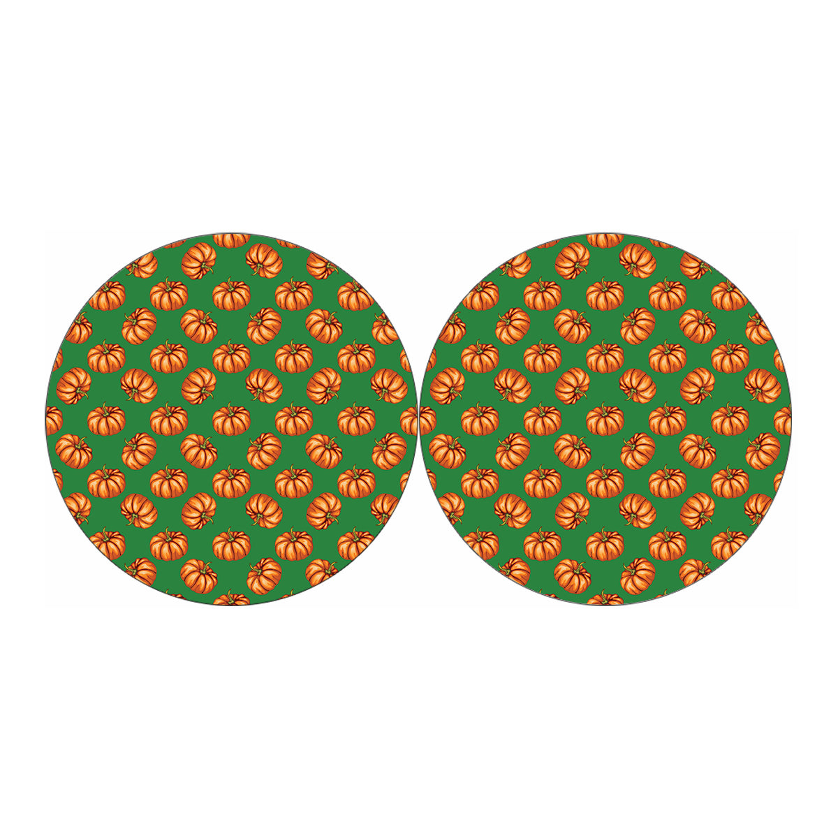 Green Pumpkin Pattern Print Car Coasters