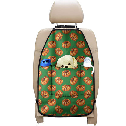 Green Pumpkin Pattern Print Car Seat Organizers