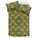 Green Pumpkin Pattern Print Duvet Cover Bedding Set