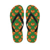 Green Pumpkin Pattern Print Flip Flops