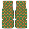 Green Pumpkin Pattern Print Front and Back Car Floor Mats